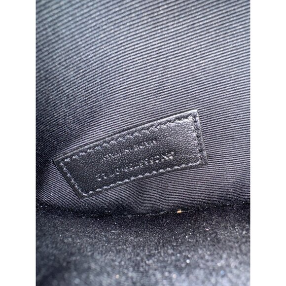 Saint Laurent YSL Black Uptown Pouch In Crocodile Embossed Shiny Leather - Picture 9 of 9